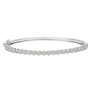 1.25 Carat Natural Diamond Bezel Bangle Bracelet